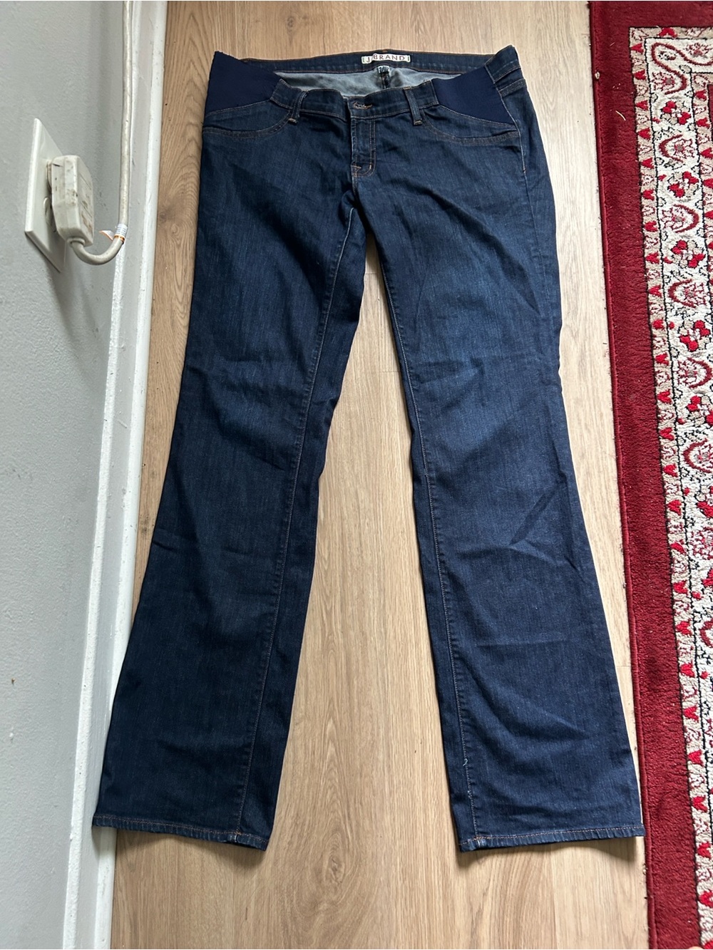 J Brand Dark Blue Maternity Flare Jeans